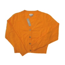 NWT J.Crew Cashmere Cropped V-neck Cardigan Sweater in Apricot Orange S - £85.14 GBP