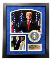 RARE President Donald Trump Framed Photo Seal Collage MAGA Memorabilia America - £202.52 GBP
