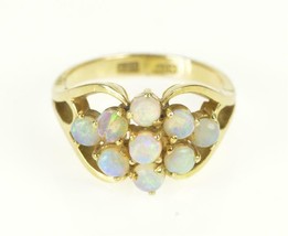 14K Yellow Gold Over Fire Opal Cluster Retro Statement Cocktail Ring 2.65Ct - $102.09