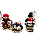 Christmas Decor Grandeur Noel Skiing Snowman Family Holiday Figurines 3 - $22.00