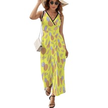 Mondxflaur Pineapple Summer Dresses for Women V-neck Sleeveless Long Dress - £28.76 GBP+