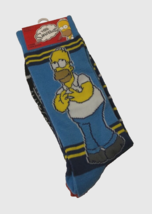 $9 The Simpsons Homer Bart Simpson Cartoon Crew Socks Blue Red Unisex 6-... - £7.64 GBP