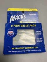Mack&#39;s Pillow Soft Silicone Putty Earplugs 6 Pair for Sleeping Snoring S... - £4.54 GBP