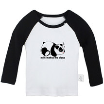 Milk Makes Me Sleep Funny Top Newborn Baby T-shirt Kids Animal Panda Graphic Tee - £7.95 GBP+