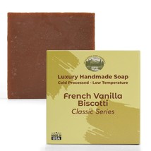 French Vanilla Biscotti Castile Handmade Soap Bar 5 oz No Phthalate Palm Oil Par - £16.49 GBP