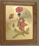 Vintage 1970&#39;s Michelle Emblem Original Foil &amp; Handpainted Art &quot;Poppy Ny... - £2,372.86 GBP