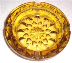 Vintage Anchor Hocking Amber Glass Fairfield Pattern Ashtray - £31.46 GBP