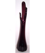 Fenton Glass Art Purple Color Depression Glass Large Swung Designed Vase - $150.00