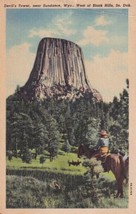 Black Hills South Dakota SD Devil&#39;s Tower 1953 Sundance WY Postcard E05 - £7.07 GBP