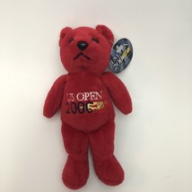 Bean Bag Bear Plush Stuffed Animal US Open 2000 Tennis With Tag “Deuce” Red - $4.95