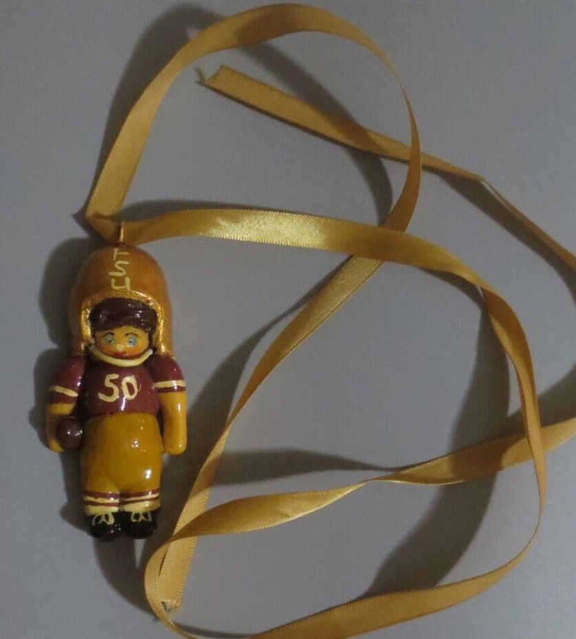 Primary image for FLORIDA STATE SEMINOLES Salt Dough-style FOOTBALL PLAYER ORNAMENT NECKLACE #50
