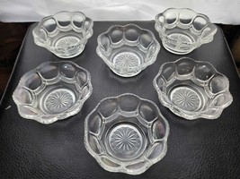 6 US Glass Galloway Dessert Bowls Prep Bowls Mirror Plate #15086 4.5&quot; An... - $23.33