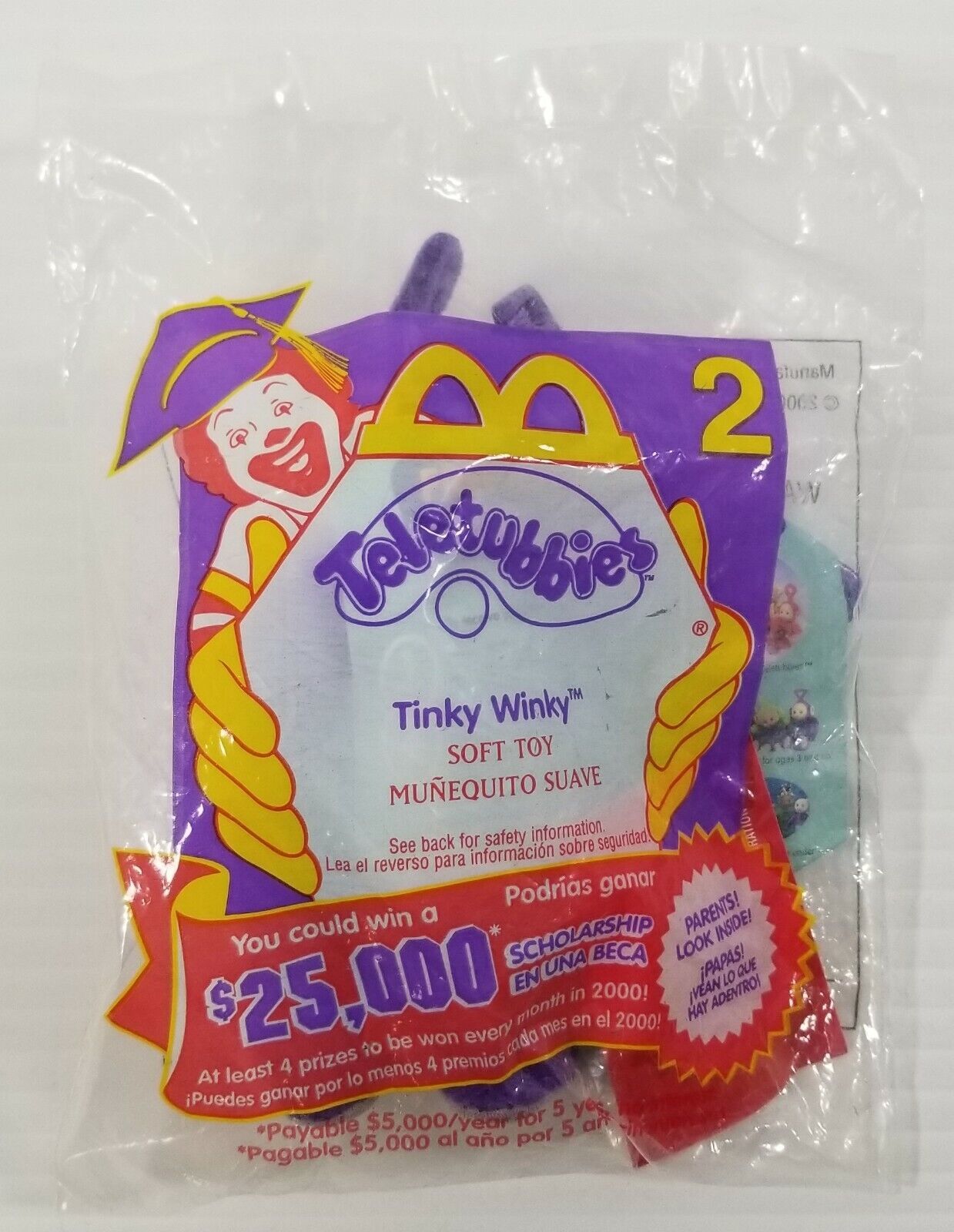 Primary image for M) 2000 Teletubbies McDonald's Happy Meal Toy Tinky Winky #4