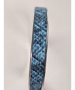 Blue snakeskin Bangle | 1970s Faux Leather &amp; Silver Cuff - $32.66