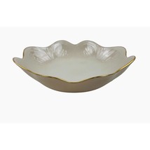 Lenox Saybrooke Porcelain Dish Scalloped Bowl Cream Giftware Gold Trim Vintage - $13.86