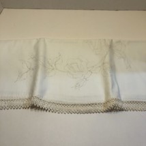 2 Pillowcase Tubes Roses Artex Stamped Linen Paint Embroidery 21&quot; x 31&quot; ... - £15.79 GBP