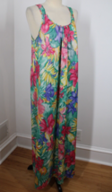 Vtg Kassatly Palm Beach Floral Poly Scoop Neck Tank Gown Dress Atlanta L... - £25.39 GBP