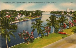 View Along Indian Creek Miami Beach FL Postcard PC535 - £3.92 GBP