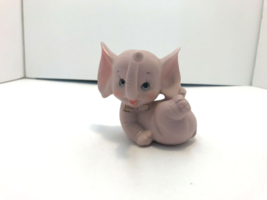 Crown West Fine Porcelain Pink Dumbo Figurine Elephant Trunk Up for Luck - $11.87