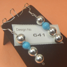 Sterling Silver 925- Turquoise -Gemstone Earring- #641 - £11.75 GBP