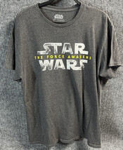 Star Wars T-Shirt Mens Large Gray The Force Awakens Logo Pullover Cotton... - £9.22 GBP