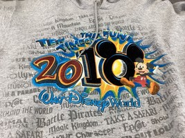 Walt Disney World SweatShirt Mens Medium Hoodie 2010 Sweater Pullover Gray - £13.23 GBP