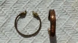Twist Brass-Copper-Silver Bracelet, and Copper Bracelet from India - £11.59 GBP