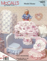 Vintage McCall&#39;s #14211 Model Home Furniture Pattern for 11-1/2&quot; Barbie Dolls  - £12.05 GBP