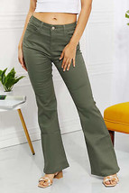 Zenana Clementine Full Size High-Rise Bootcut Jeans in Olive - £21.12 GBP