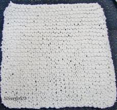White Cotton Hand Knit Dish Face Cloths - £3.98 GBP