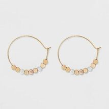 Universal Thread™ Brass Beads Hoop Earrings Gold - $45.25 MXN Universal Thread™ Brass Beads Hoop Earrings Gold - $45.25 MXN