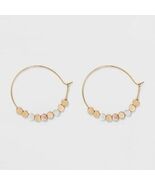Universal Thread™ Brass Beads Hoop Earrings Gold - $45.25 MXN Universal Thread™ Brass Beads Hoop Earrings Gold - $45.25 MXN