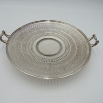 Wilcox Tray Silver Plated Reticulated 10&quot; Curved Serving Platter Handles... - £23.85 GBP