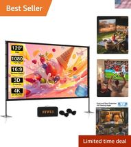 Outdoor-Projector-Screen-with-Stand - 120 inch Portable Projector Screen... - $113.51