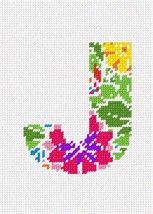 Pepita Needlepoint kit: Turtle Bag Letter J Flower Shape, 5&quot; x 7&quot; - £39.18 GBP+