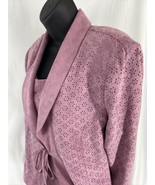 Vintage Just In Thyme LTD Pink Sleeveless Sheath Dress Jacket Faux Suede... - $51.75 CAD