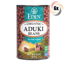 6x Cans Eden Foods Organic Aduki Beans | 15oz | No Salt Added | Non GMO - $38.01