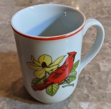 Red Cardinal On Branch With Yellow Flower Mug - $9.13