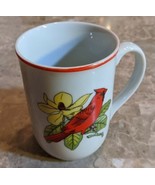 Red Cardinal On Branch With Yellow Flower Mug - $9.13