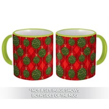 Swirls Stamped Balls : Gift Mug Christmas Pattern Plaid Fabric Home Decor Elegan - £12.70 GBP