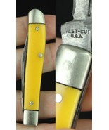 RARE vintage pocket knife WEST CUT 331 yellow estate sale ESTATE SALE - €30,33 EUR