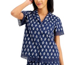 allbrand365 designer Womens Notched Collar Pajama Top Only,1-Piece,Mini,Medium - £32.07 GBP