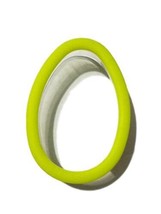 Egg Lime Green Comfort Grip Plastic Cookie Cutter Wilton - $3.26