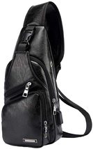 FR Fashion Co. 13&quot; Men&#39;s Luxury Leather Crossbody Sling Bag - £25.57 GBP