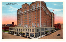 Peabody Hotel Memphis Tennessee Street View White Border Postcard Unposted - $4.89