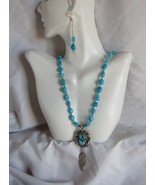 Turquoise Pendant and Sleeping Beauty Nuggets Necklace and Earring  Jewe... - $3,320.48 MXN