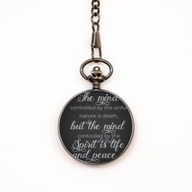 Motivational Christian Pocket Watch, The Mind Controlled by The Sinful N... - £30.57 GBP