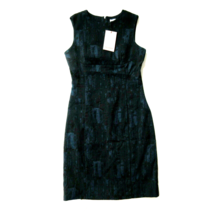 NWT MM. Lafleur The Shirley in Blue Black Brush Jacquard Sheath Dress 2 $240 - £71.18 GBP