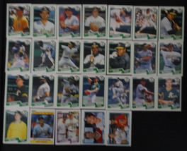 1990 Fleer Oakland Athletics A&#39;s Team Set of 26 Baseball Cards Missing 2 Cards - £2.79 GBP