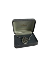 Vintage Anson Pewter St Christopher Catholic Medal on Chain Original Box - £19.78 GBP